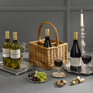 Four Bottle Wicker Wine Carrier image